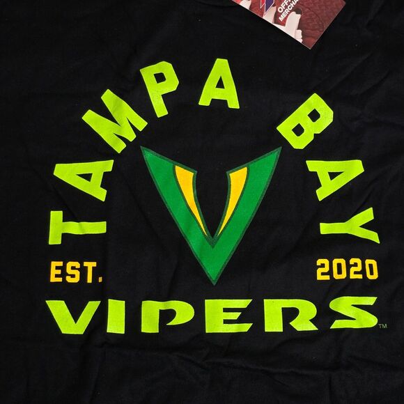 XFL Tampa Bay Vipers T-Shirt Men’s Size Small Black Est 2020 New with Tag - Picture 2 of 7